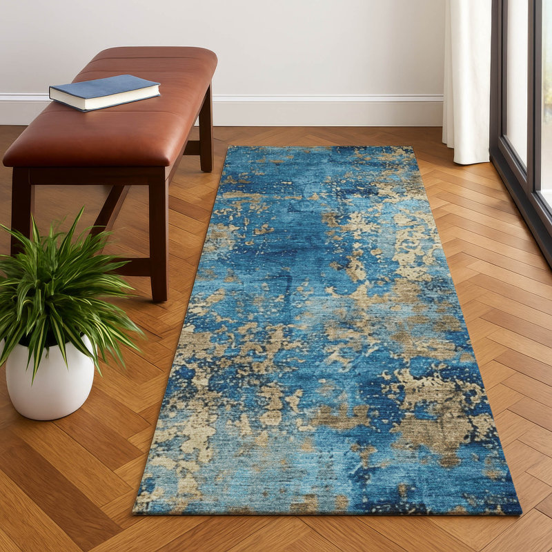 Premium Machine Washable Jacquez AMF1789 Modern Rug, Runner 2'3" x 7'6"