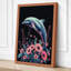 Dolphin Among Blooms Modern - Wrapped Canvas-1506072416-1506072446