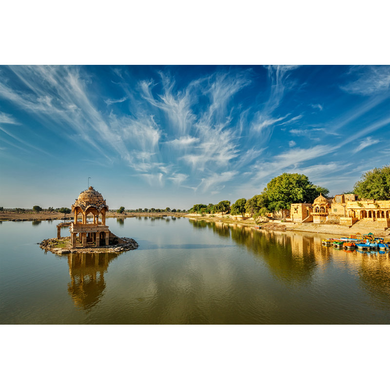 Gadisar Lake - Wrapped Canvas Print, 30cm H x 46cm W x 3.8cm D