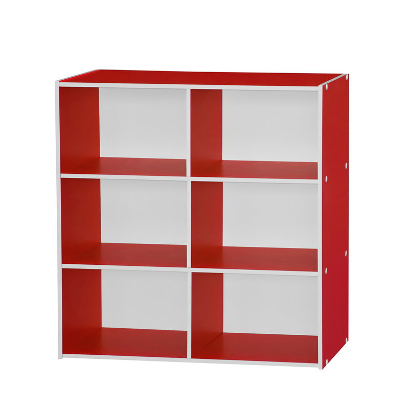 Troiano 80cm H x 80cm W Wood Standard Bookcase, Red