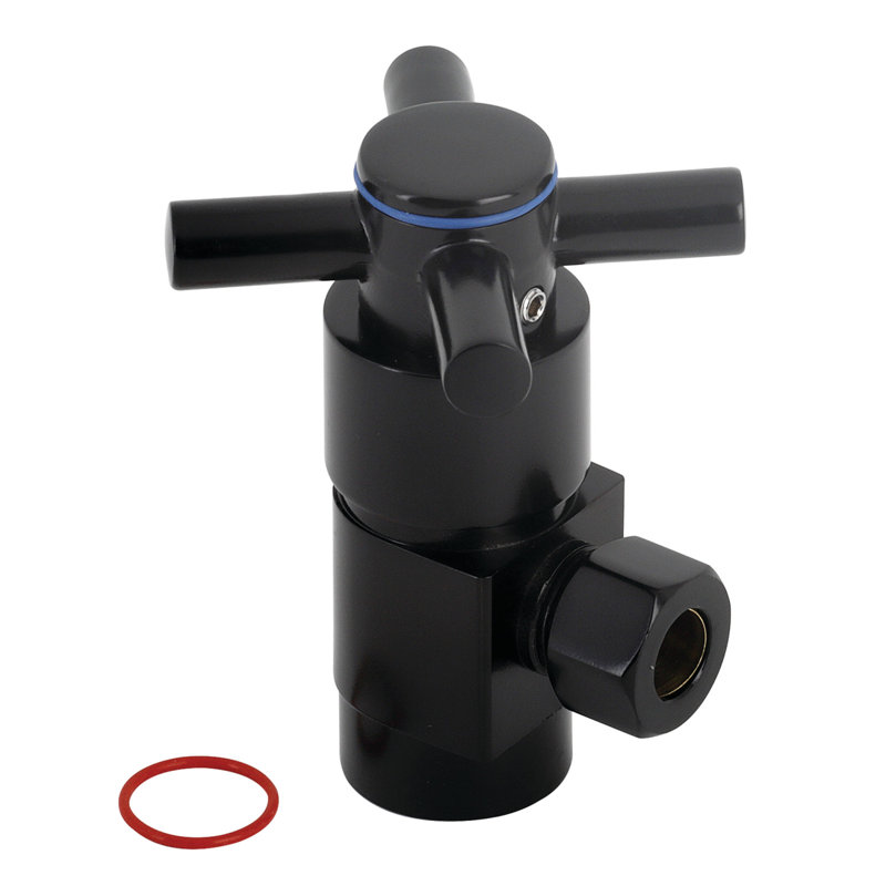 Kingston Brass Concord 1/2-Inch FIP x 3/8-Inch OD Comp Anti-Seize Deluxe Quarter-Turn Ceramic Hardisc Cartridge Angle Stop