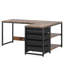 Bureau d'ordinateur en L avec tiroirs et tablettes de rangement, poste de travail de coin réversible, bureau d'écriture pour bureau à domicile avec classeurs, design industriel