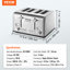Grille-pain rétro en acier inoxydable, 4 tranches, 1625W