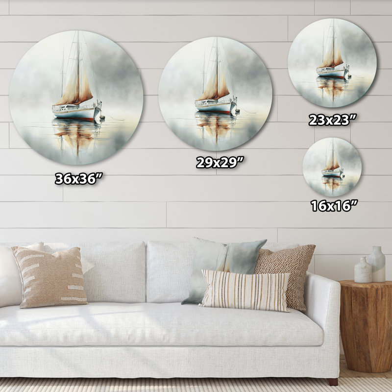 Amanti - art en métal rond côtier, H 29 po x l 29 po