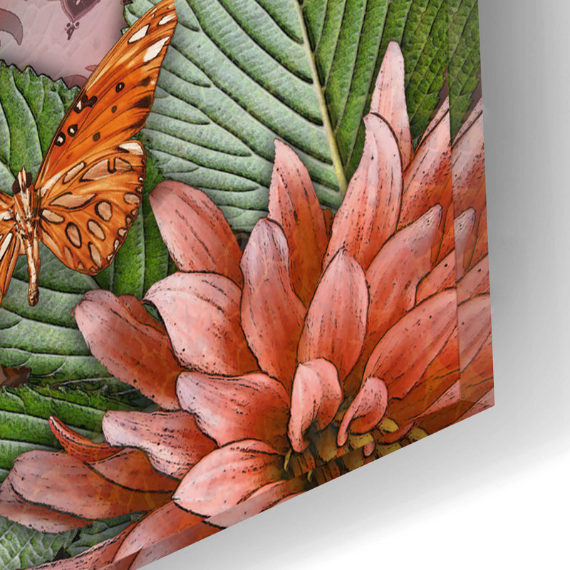 Butterfly Botaniskull - impression sans cadre, H 12 po x l 16 po x P 0,13 po