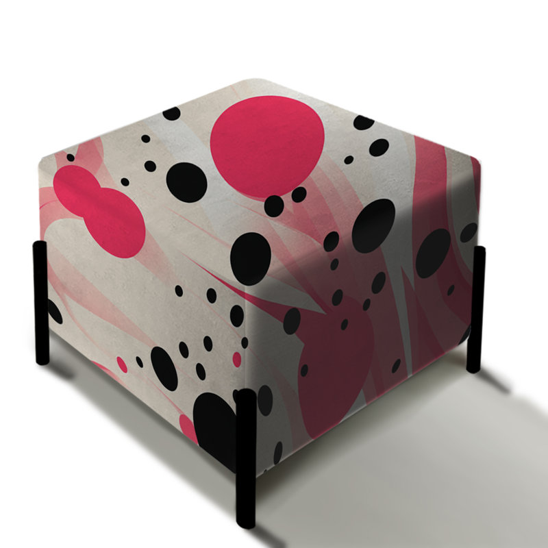 Repose-pieds carré à pois Poupart Dynamic Doodle Dots III