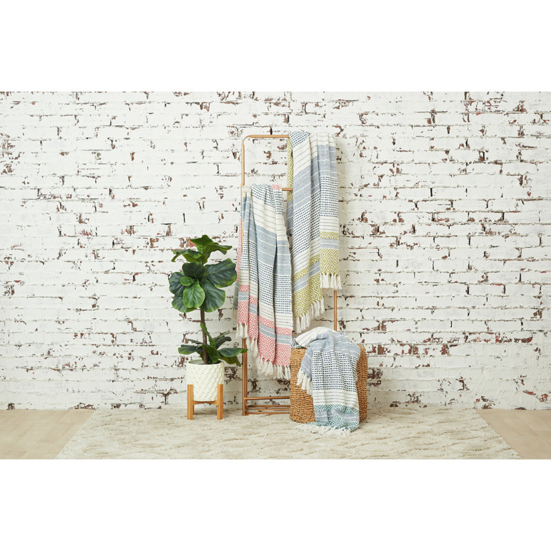 Berkley Hand Woven Throw Blanket, Green