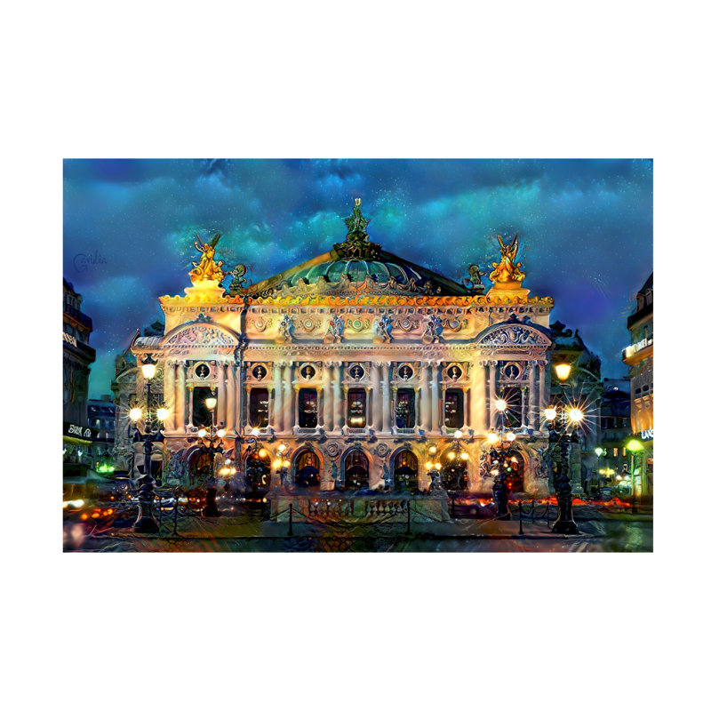Art sur toile, nuit de Pierre Gavidia, H 12 po x l 19 po x P 2 po