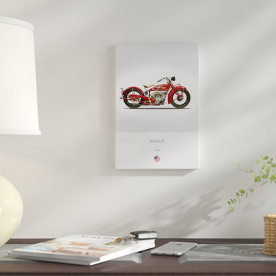 «1929 Indian Scout 101 Moto», impression sur toile