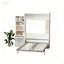Lit escamotable vertical moderne avec tablette et tiroirs, lit mural blanc compact pour les chambres et les chambres d'amis