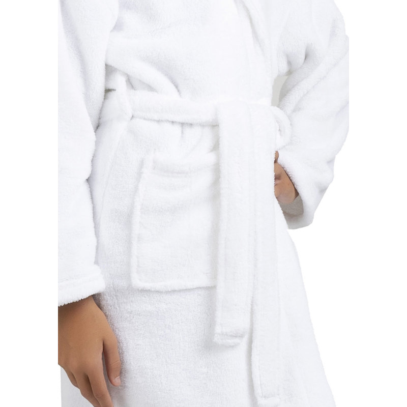Peignoir en molleton pour enfants châle en molleton pour enfants, Enfants (7 à 8 ans) - Moyen, Blanc
