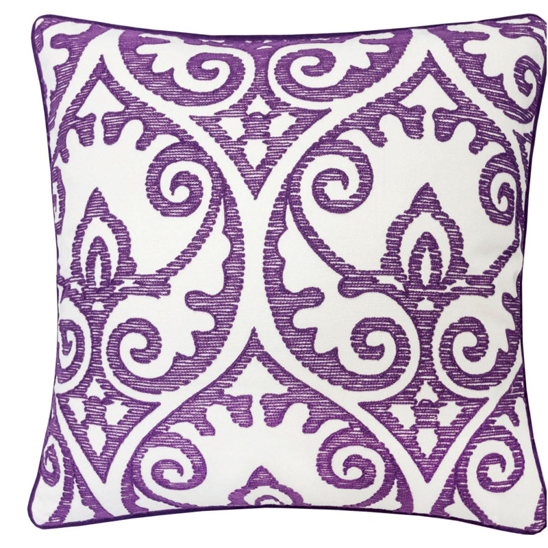 Martha Embroidered Feather Throw Pillow