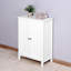 Armoire de plancher blanche pour salle de bain avec porte double et tablette réglable