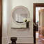 Miroir mural rond en bois et perles