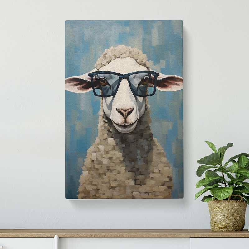 Sheep Modern - No Frame Print, 50cm H x 35cm W x 3cm D