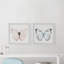 « blue and pink butterfly » par marmont hill-ensemble de 2 reproductions d’art encadrées sur papier