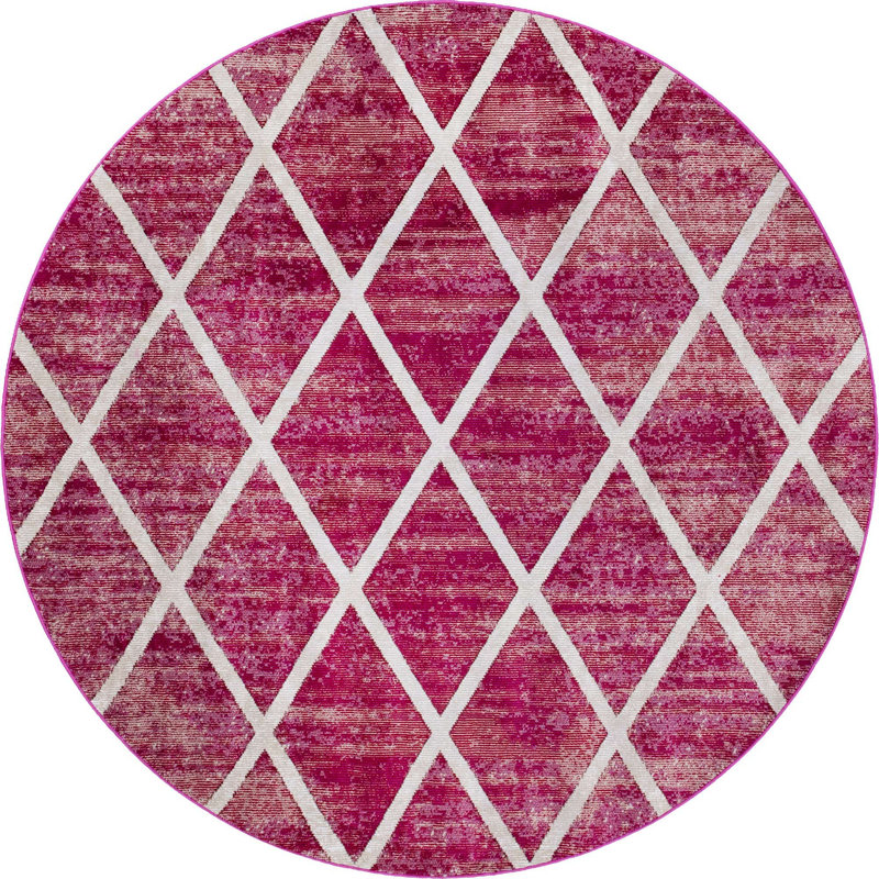 Geometric Indoor Rug, Round 7'