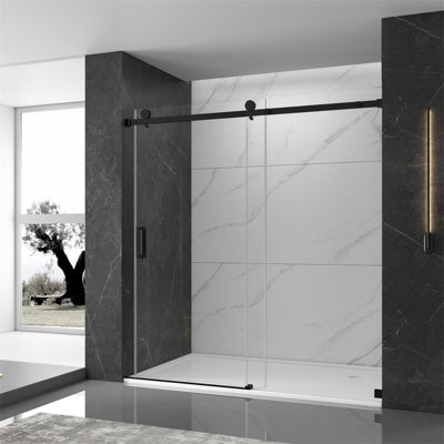 Cabine de douche sans cadre l 60 po x P 76 po x H 76 po