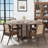 60" Brown Solid Wood and Rattan Cross Leg Base Round Top Dining Table-1235879326-1235879322
