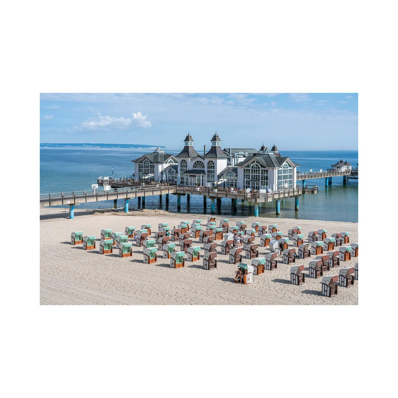 Seebrücke Sellin (Sellin Pier) In Summer, Mecklenburg-Vorpommern, Germany by Jan Becke - Wrapped Canvas Rectangle Gallery-Wrapped Canvas GiclÃ©e