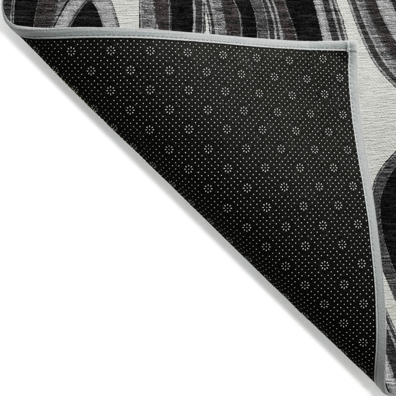 Tapis intérieur gris lavable abstrait 3 pi x 5 pi