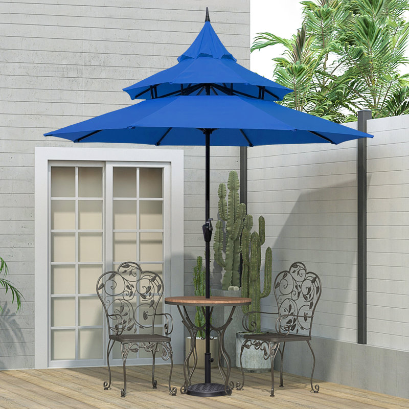 Parasol de marché 9 pi Iyanna, Bleu