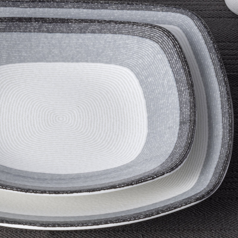Noritake Colorscapes Layers Square 4-Piece Place Setting, Service for 1, Charcoal