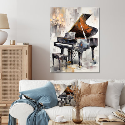 Midnight Black Piano Tranquillity II - Music Metal Wall Art