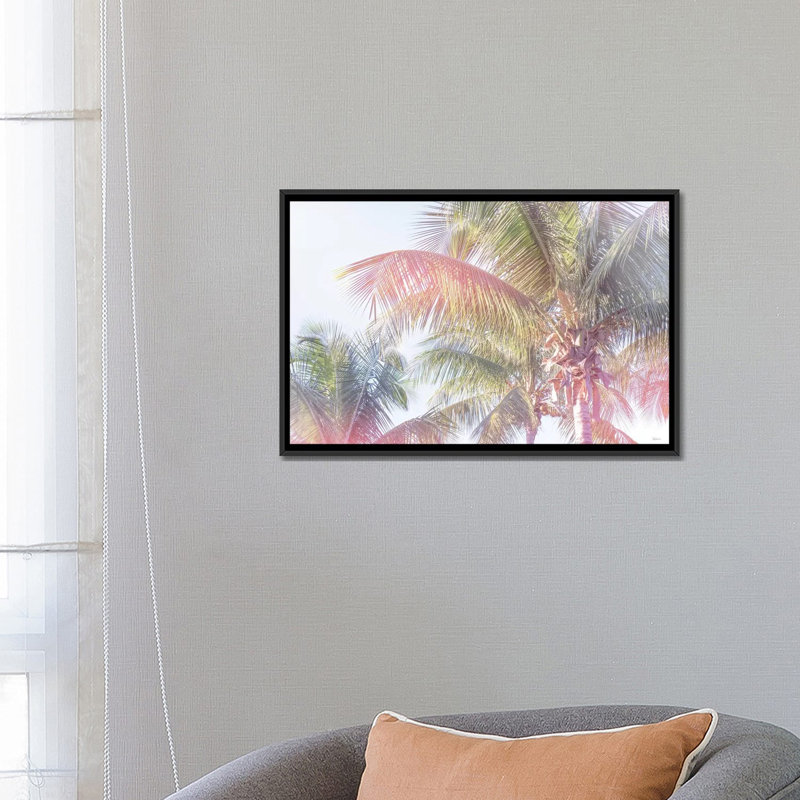 « rêve palm i », impression sur toile, H 18 po x l 26 po x P 1,5 po, Pas de tapis, Toile avec cadre noir