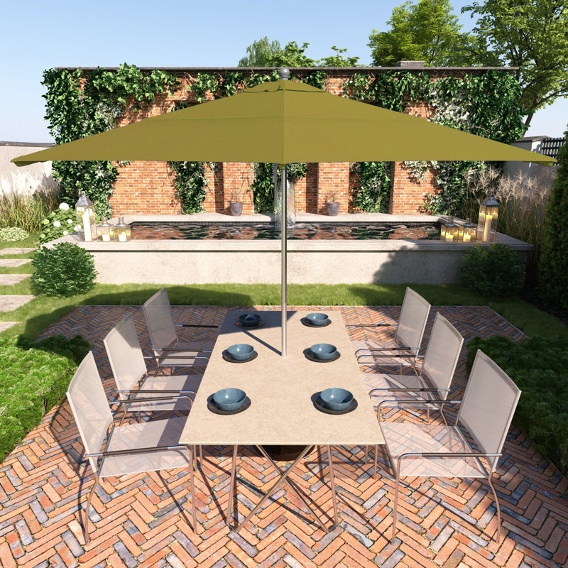Parasol de marché Sunbrella 11 pi Lawston, Ara, Silver Anodized