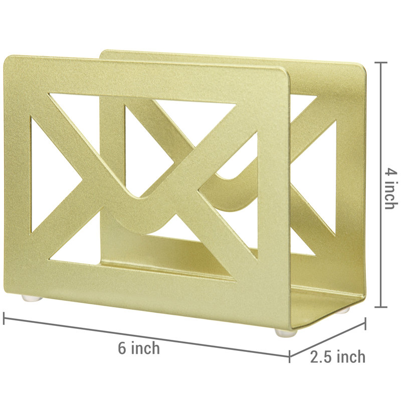 Anurima Metal Mail Desktop Cutout Paper Organiser, Brass