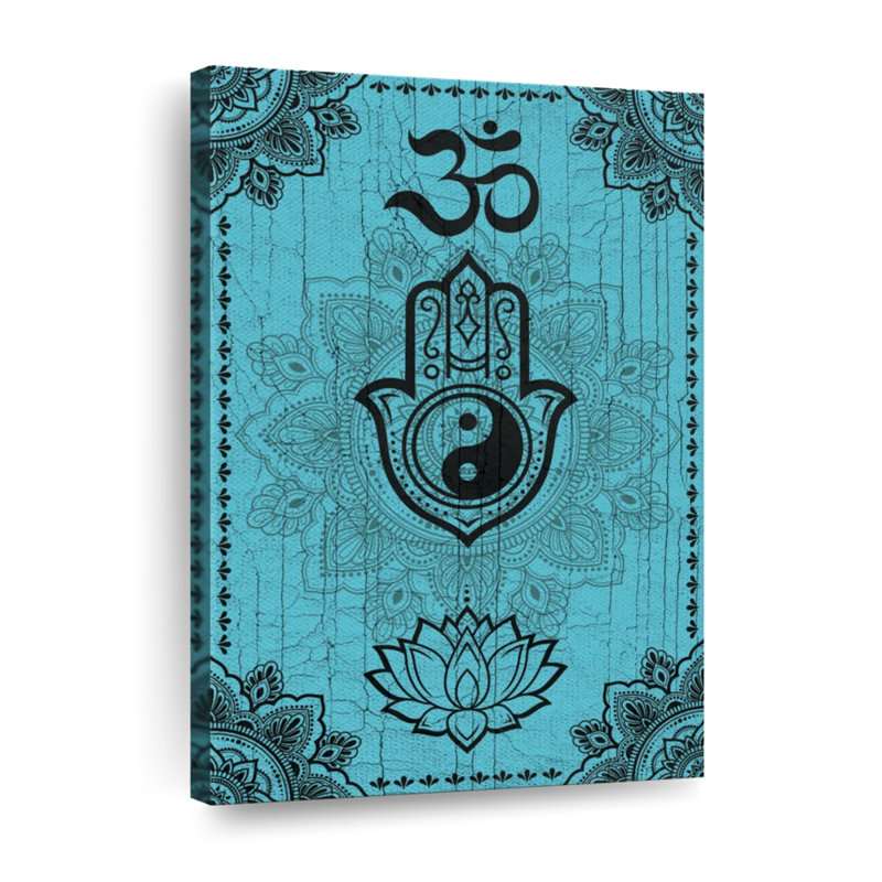Yin Yang sur Hamsa, H 48 po x l 32 po x P 1,25 po