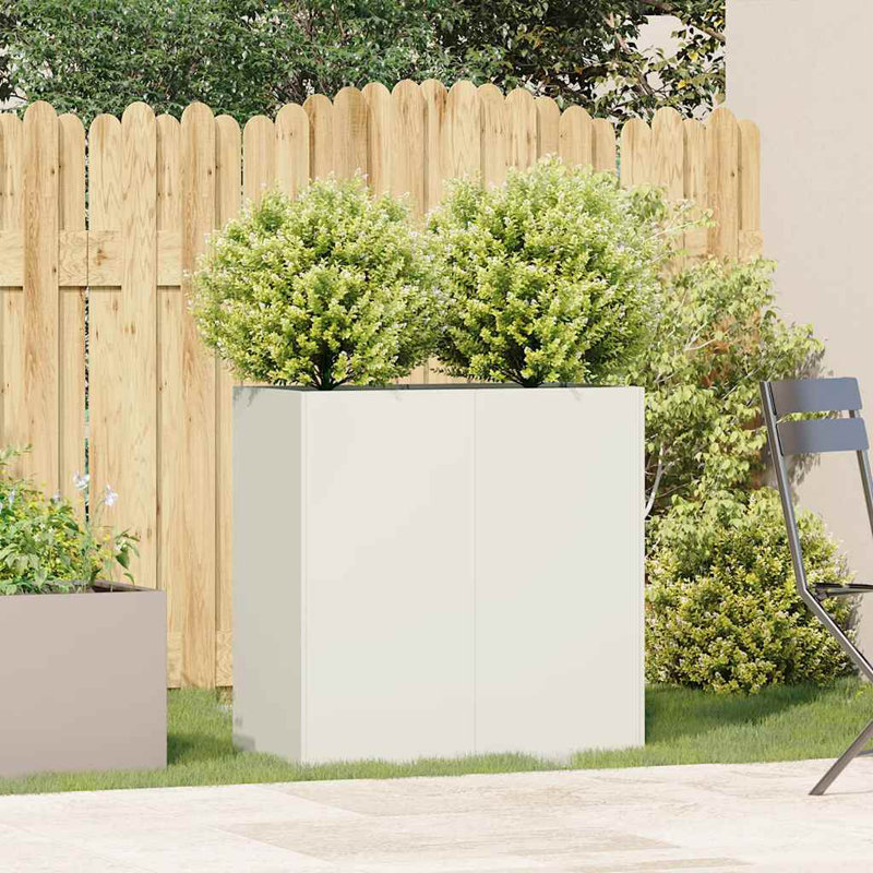 Metal Planter Box, 31.50" H x 31.50" W x 15.75" D, White