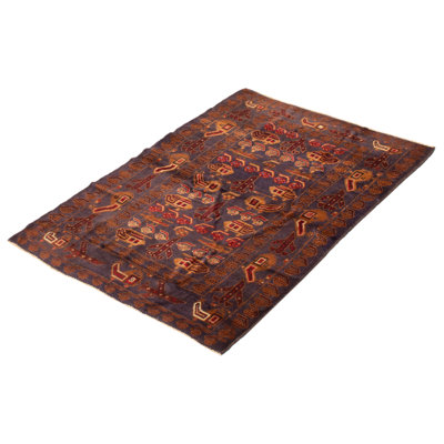 Tapis unique en laine noué à la main 3 pi 8 po x 5 pi 8 po nouvel âge Erdinc