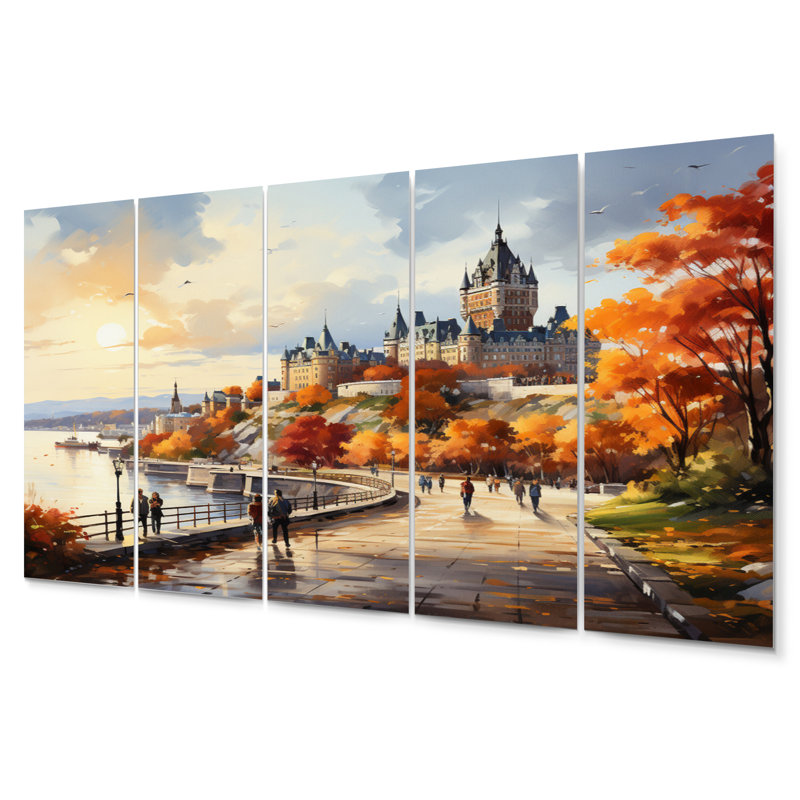 Ensemble de 5 décorations murales Québec City Touristic II