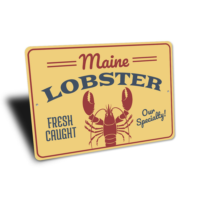 Plaque en aluminium Maine Lobster, H 12 po x l 18 po x P 0,06 po