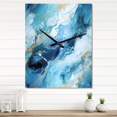 Horloge murale Coastal Elegant Marble Shore - Glam