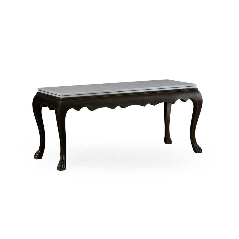 William Yeoward 68.5'' W Marble Console Table, Ebonized Oak