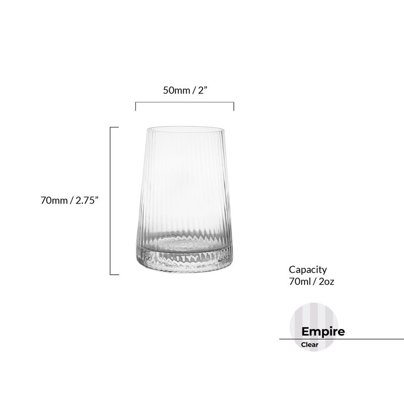 Zoya 2.25oz. Glass Shot Glass/Shooter Glassware Set