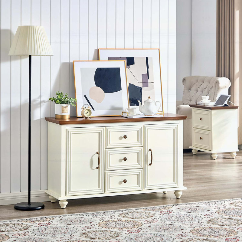 Buffet moderne avec rangement spacieux, Brun / Blanc