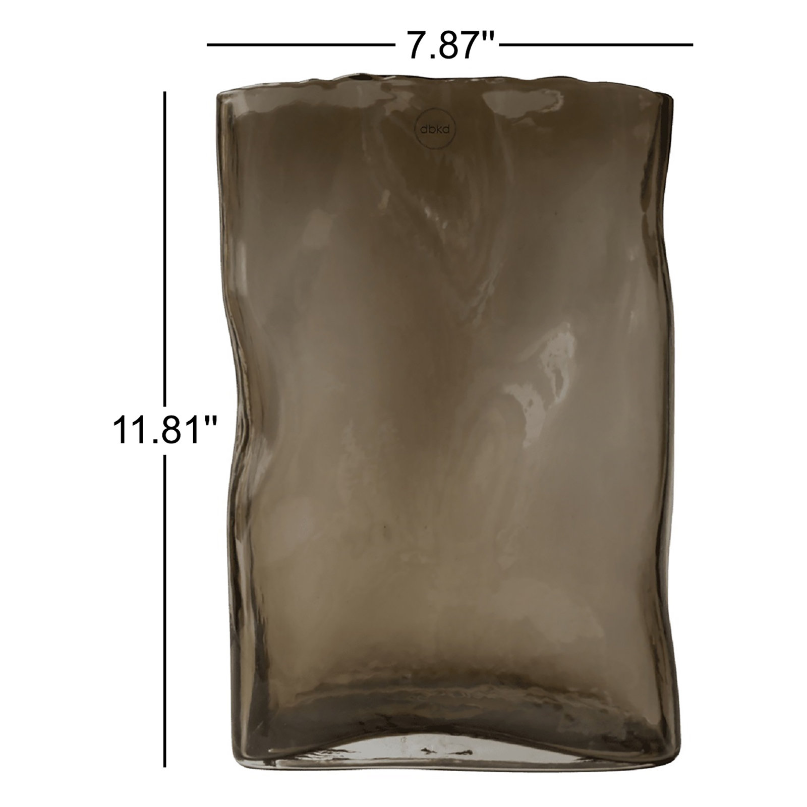 Filia Glass Table Vase, Brown, 11.81" H x 7.87" W x 4.3" D