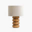 Mini lampe de table Sandia - Bois de chêne massif avec abat-jour en lin-1118494694-1118492697