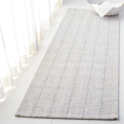 Tamworth Lauren Ralph Lauren Hand Woven Viscose/Wool Plaid Rug in Silver