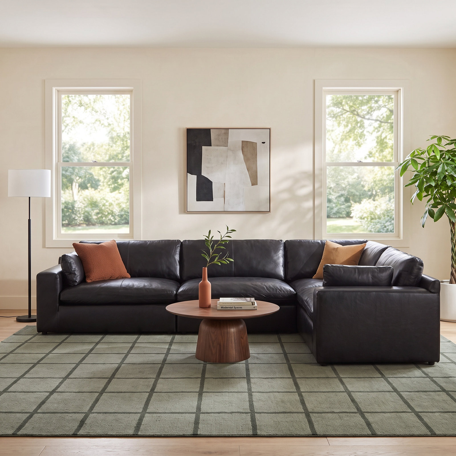Top Grain Leather Modular Sectional