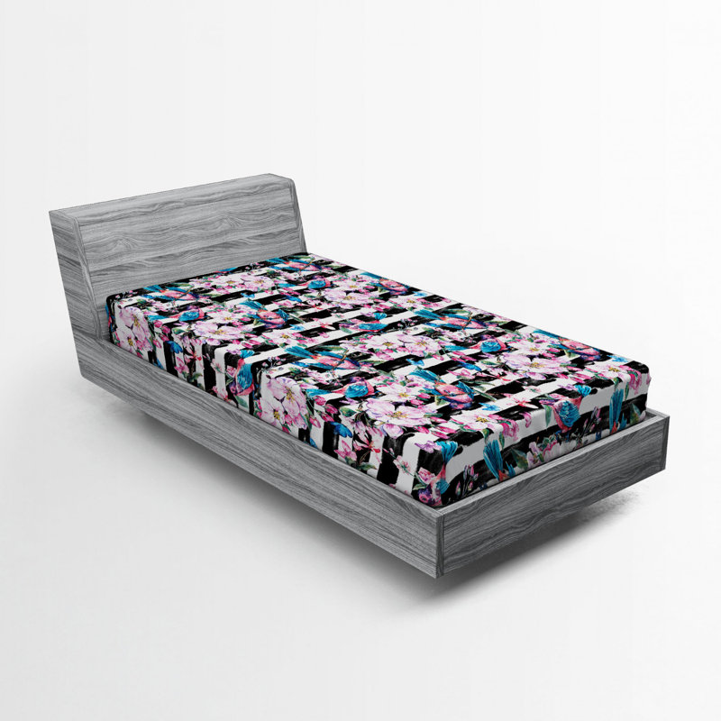 Microfiber Floral Fitted Sheet, Twin XL Fitted Sheet