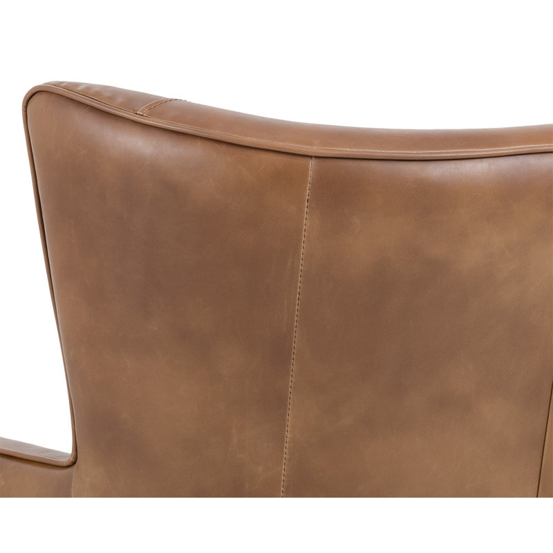 5West Wingback Chair, Tan Faux Leather