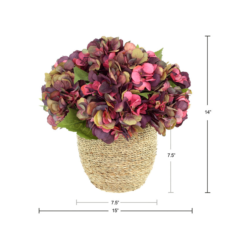 Fall Hydrangea Floral Arrangement, Burgundy/Red