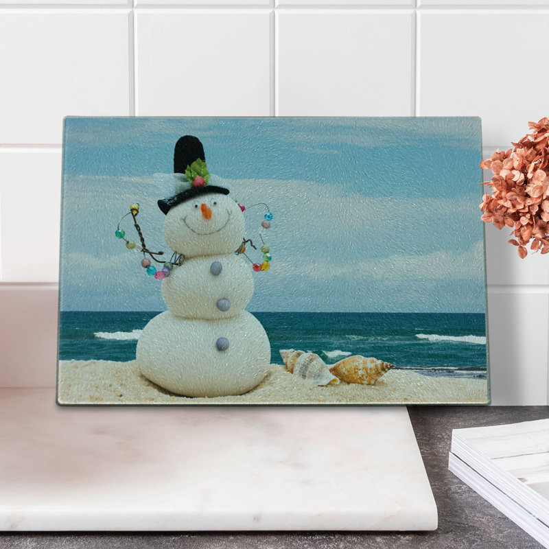 Multicolore planche à découper en verre trempé Ambesonne Snowman
