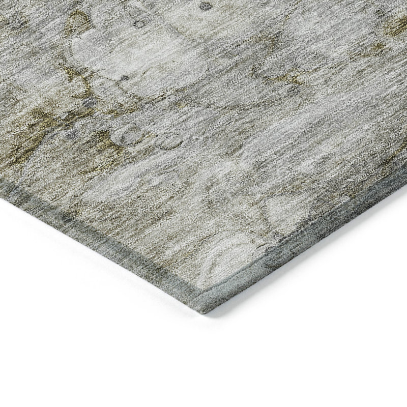 Tapis intérieur lavable abstrait taupe brun 8 pi x 10 pi