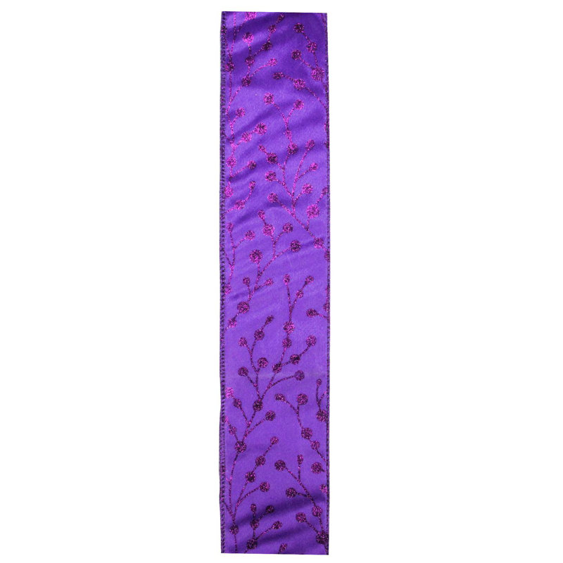 Arbre de Noël mauve scintillant avec rubans d'artisanat - 2,5 po x 120 verges